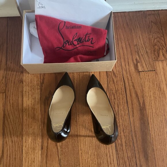 Christian Louboutin Pigalle Follies 100 Black Patent Pumps - Picture 3 of 10